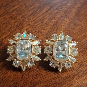 Dior Gold and Silver Crystal Earrings